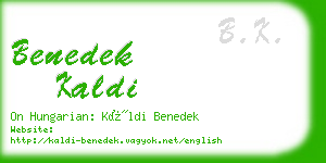benedek kaldi business card